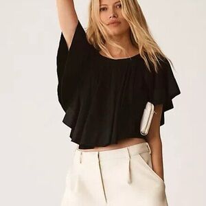 Anthropologie Maeve Ruffled Swing Shirt